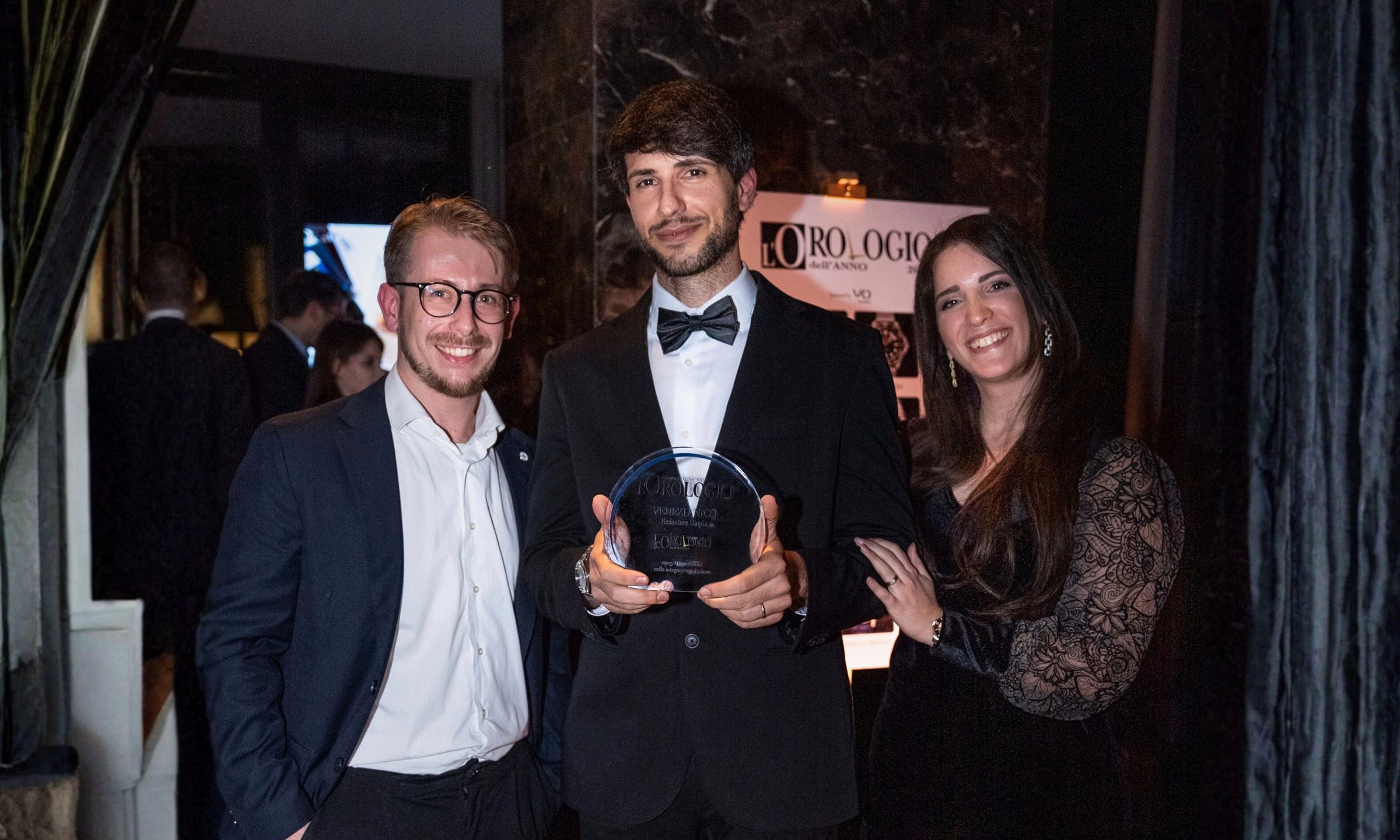 Alberto Morelli, CEO of Venezianico, receiving the Watch of the Year award for Redentore Utopia