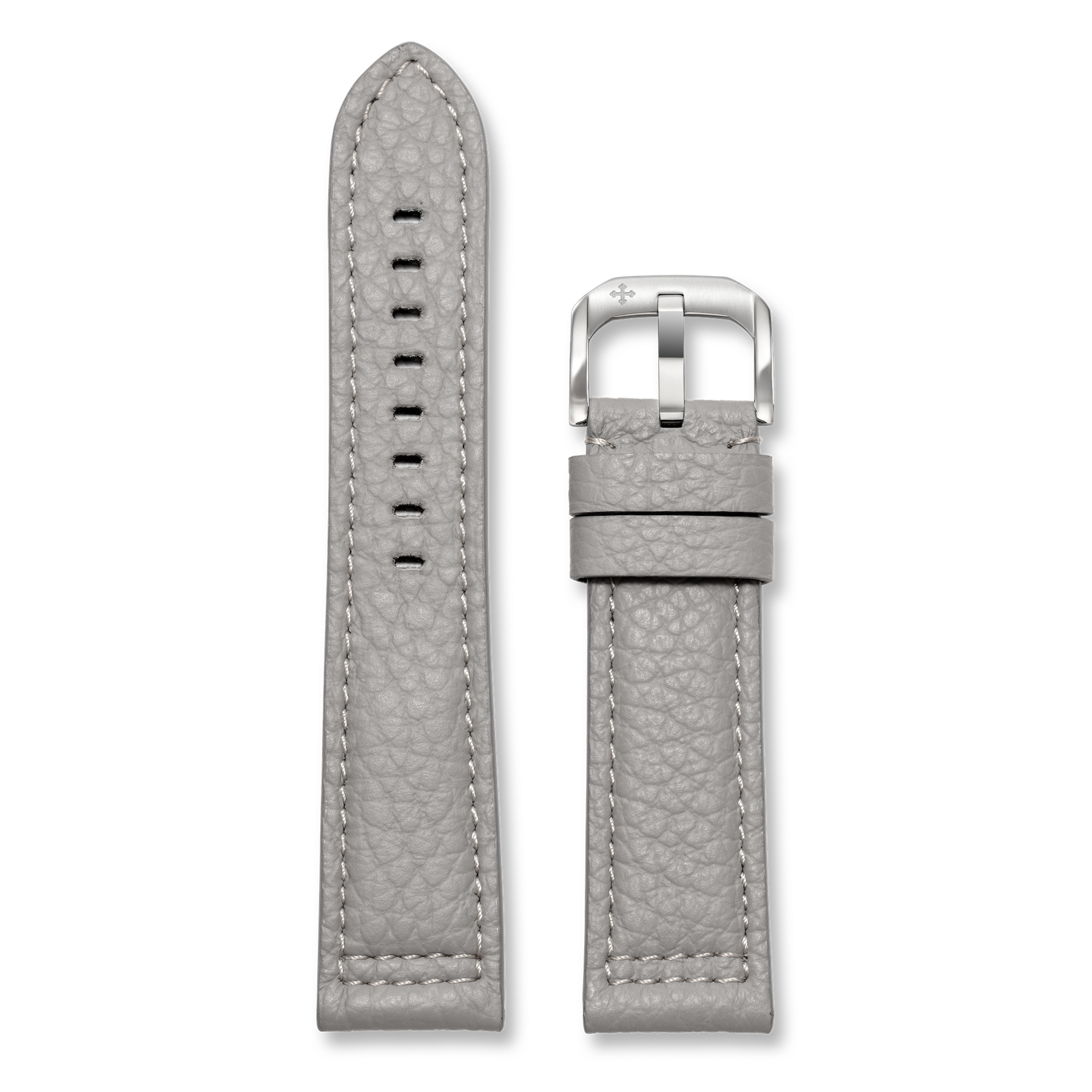 Cinturino in Pelle Grigia goffrata (22mm)