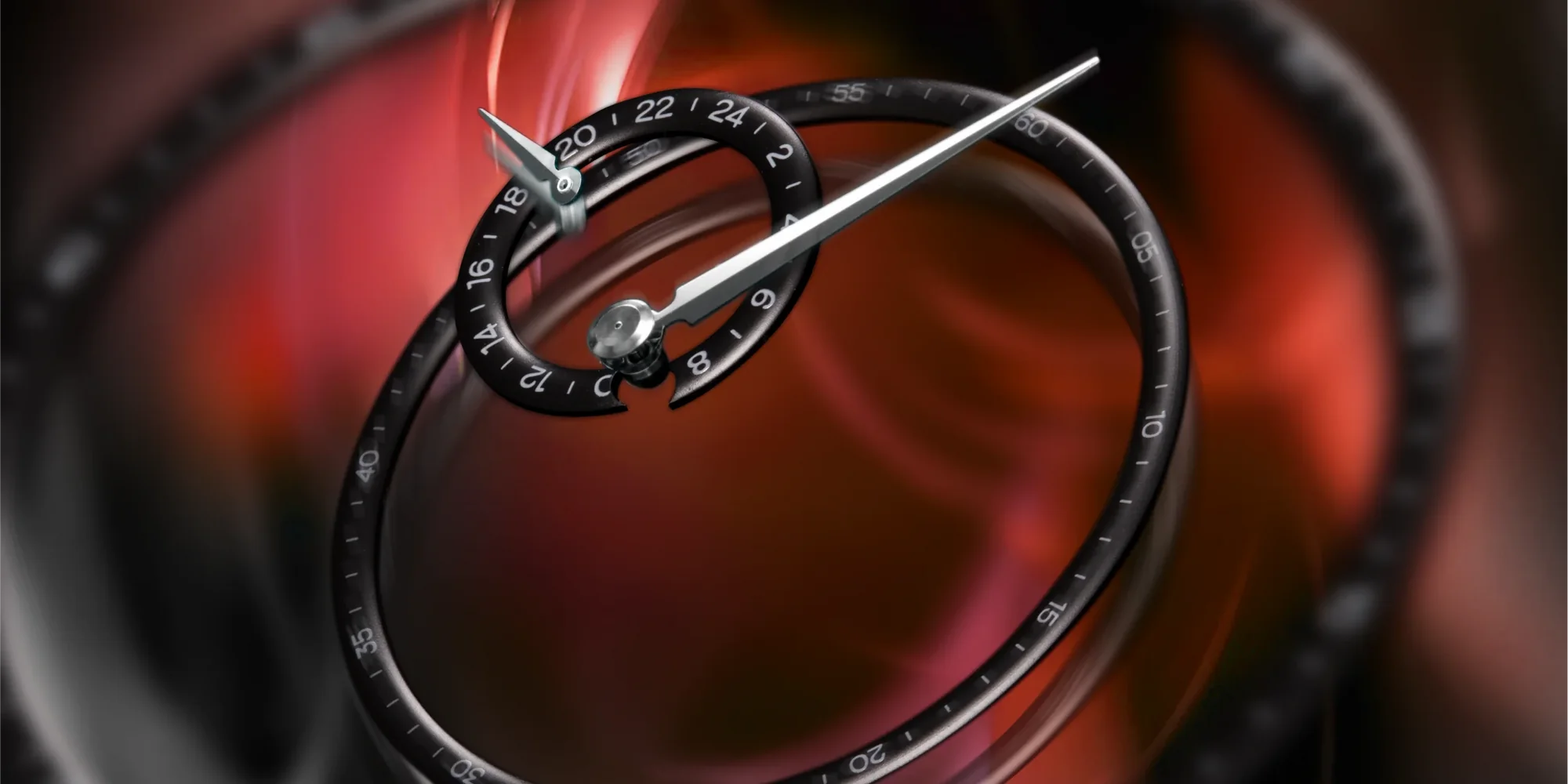 Multi-level, with semi-shiny rings and a sunray-finished, fumé, and lacquered dial base.