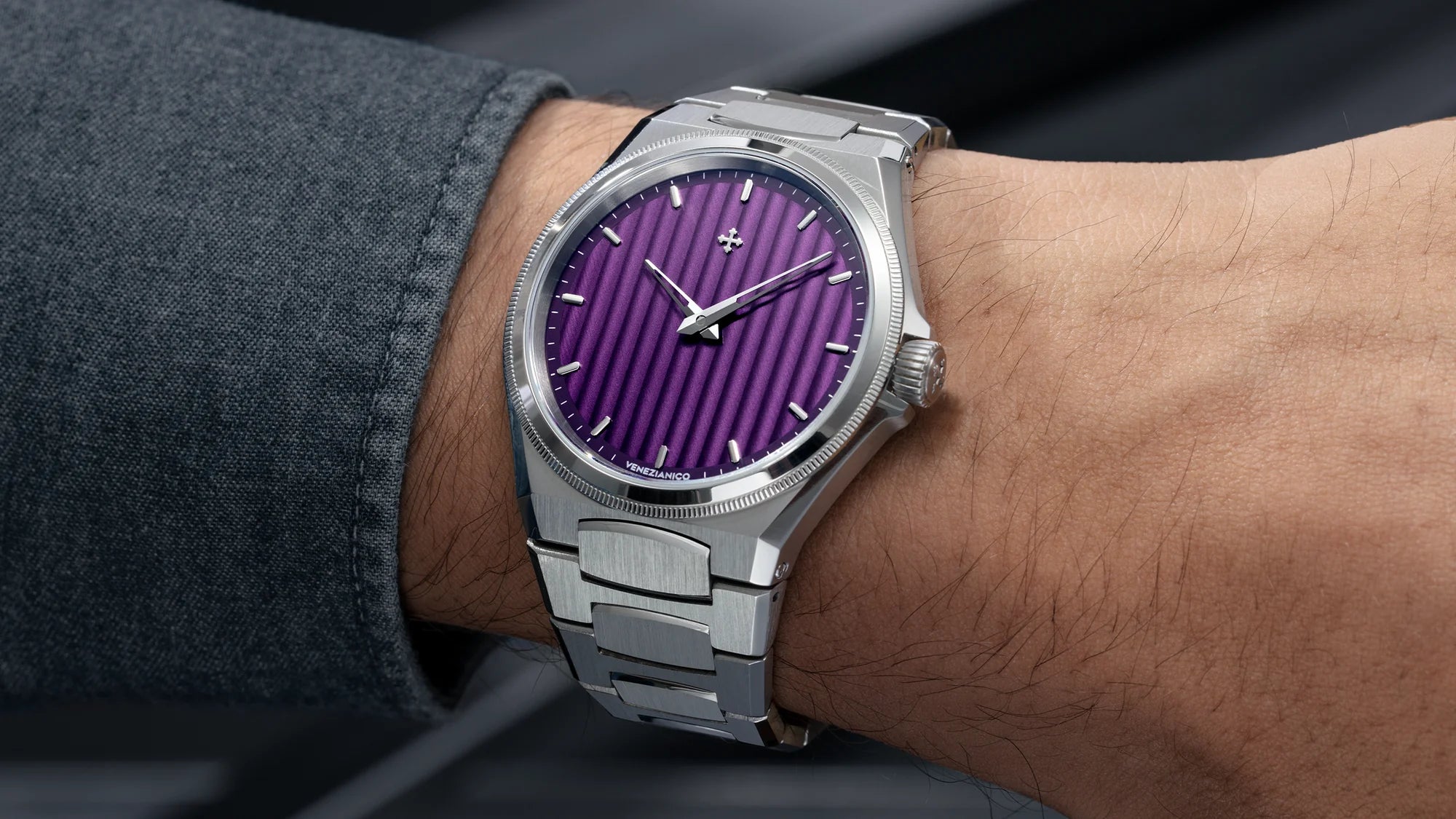 arsenale purple with canova concept bracelet worn on wrist