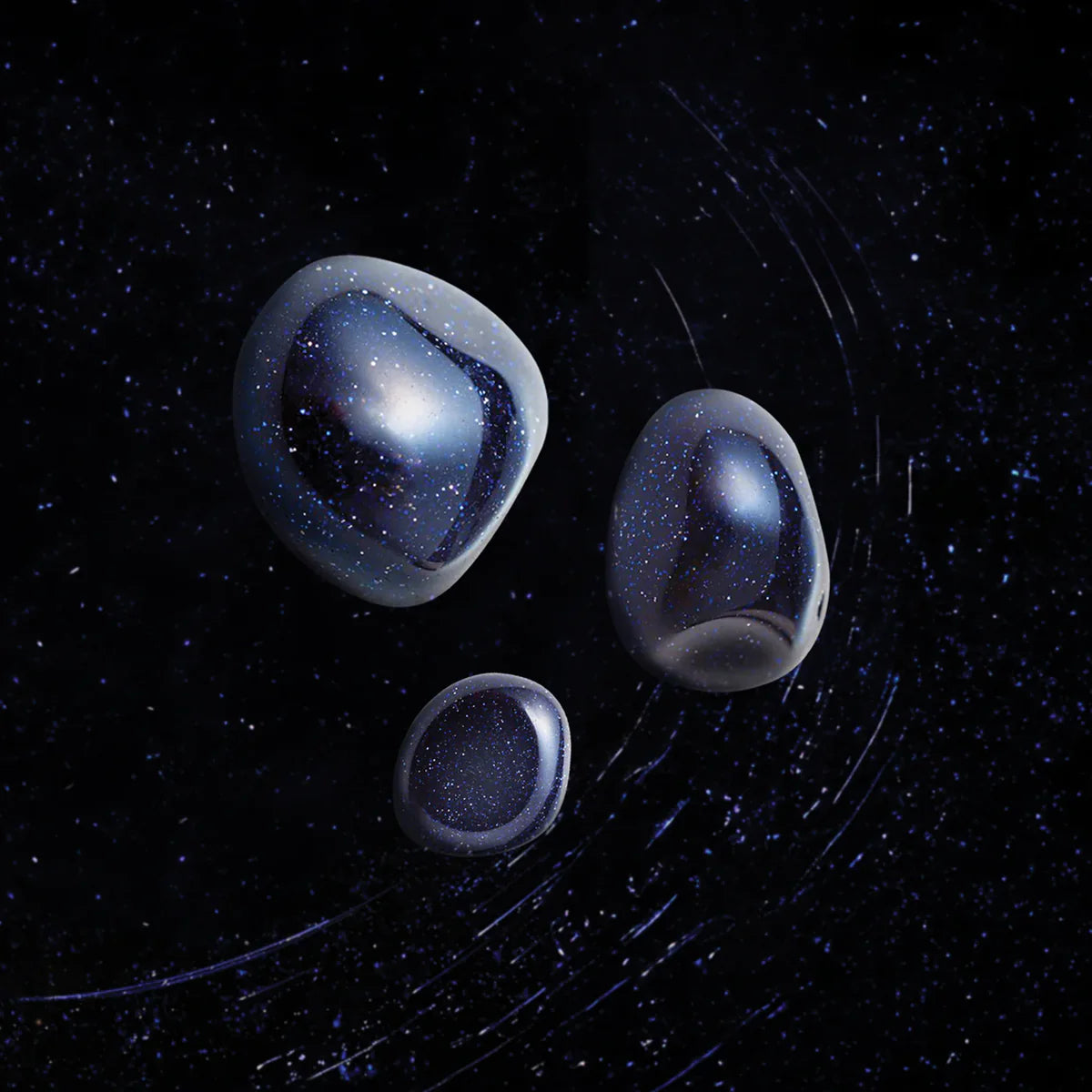 avventurina glass with starry background