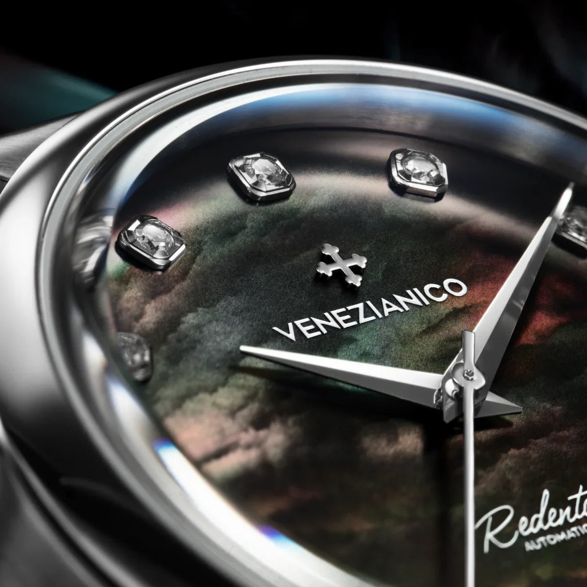 black mother of pearl dial with diamonds
