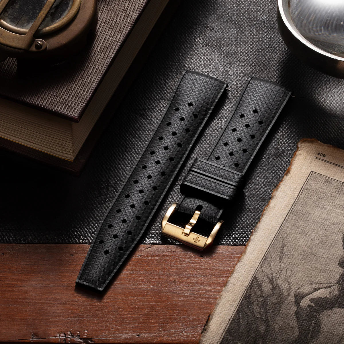 black tropic strap for nereide bronzo
