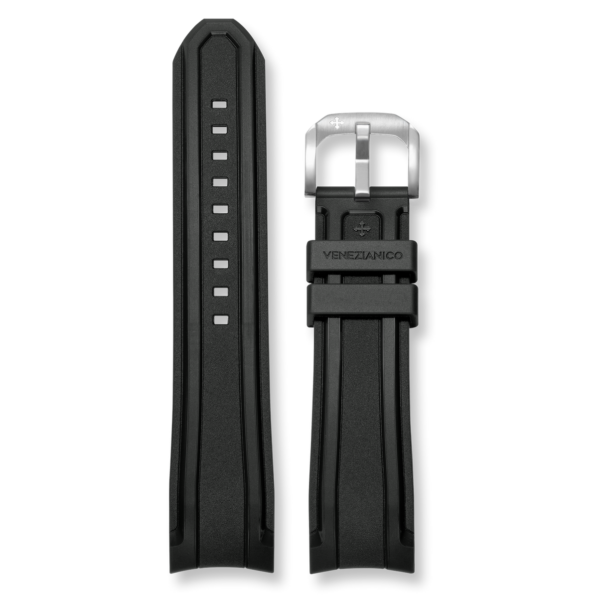 Integrated Rubber Band 22mm - Black | Venezianico